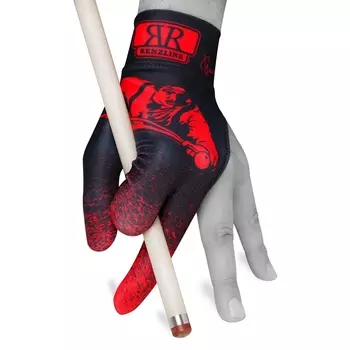 Перчатка Longoni Renzline Billiard Player Velcro черная/красная безразмерная