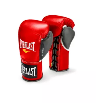 Перчатки боевые Everlast Powerlock 8oz красный/серый 27108070000