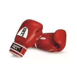 Перчатки боксерские Green Hill Super Star BGS-1213, нат. кожа, одобр. AIBA, красные