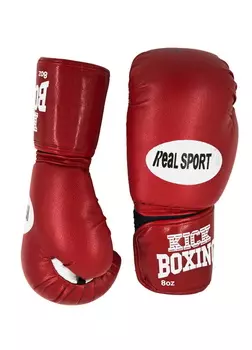 Перчатки для кикбоксинга Real Sport RS108 8 oz, красный