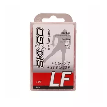 Парафин низкофтористый Skigo LF Red (для старого и искусств. снега) (+1°С -5°С) 60 г.