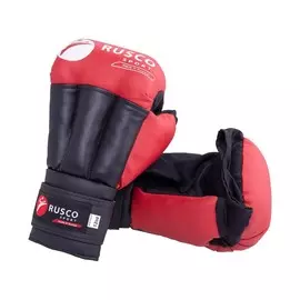 Перчатки для рукопашного боя Rusco 10 oz, к/з, красный