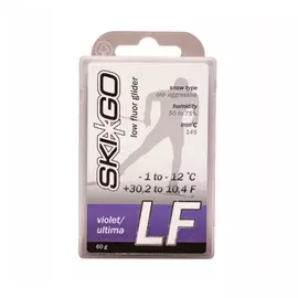 Парафин низкофтористый Skigo LF Violet (для жестк., абразивн. снега) (-1°С -12°С) 60 г.