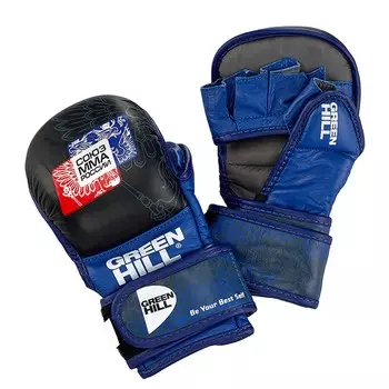Перчатки Green Hill СОЮЗ MMA РОССИИ MMU-0111 сине-чёрный