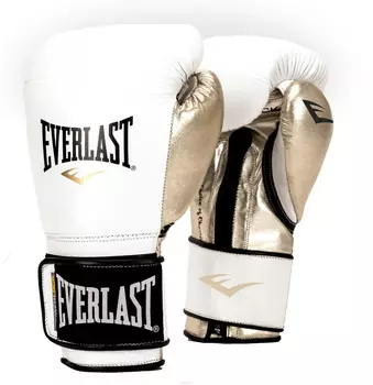 Перчатки тренировочные Everlast Powerlock PU белый/золото 12 oz P00000722