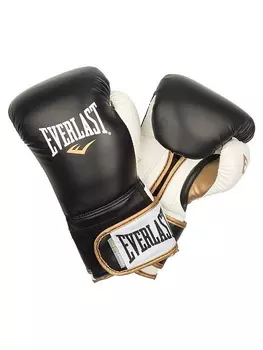 Перчатки тренировочные Everlast Powerlock PU черный/белый 16 oz P00000726