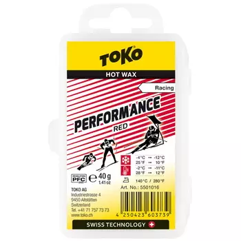 Парафин низкофтористый TOKO Performance red (-4°С -12°С) 40 г. 5501016