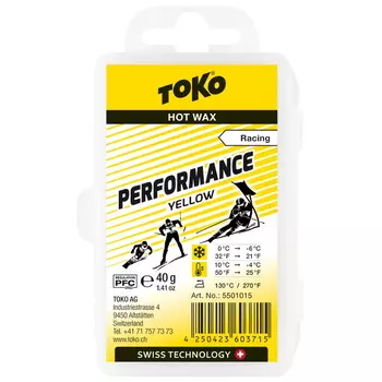 Парафин низкофтористый TOKO Performance yellow (0°С -6°С) 40 г. 5501015