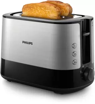 Тостер Philips HD2635/90 950 Вт, подогрев, размораживание, нержавеющая сталь/черный (HD2635/90)