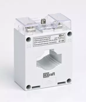 Трансформатор тока DEKraft 50137DEK, ТШП-0.66 0.5 250/5 5В.А d30мм (50137DEK)