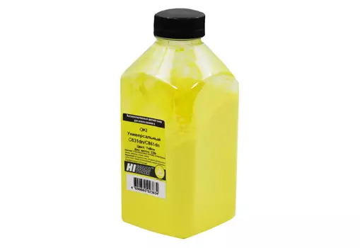 Тонер Hi-Color, бутыль 220 г, желтый, совместимый для Oki универсальный C301/310/321/330/331/510/511/530/531/831/841/851/861, MC332/342/351/352/361/362/561/562, C3300/3400/3450/3600 (4010715508152)