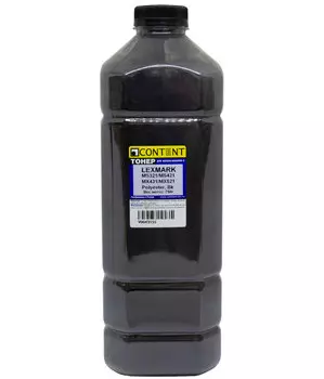 Тонер Content, бутыль 750 г, черный, совместимый для Lexmark MS321/421, MX431/521, Polyester (V0043155)