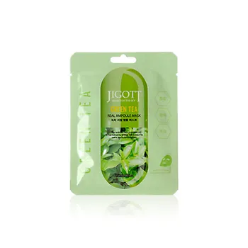 JIGOTT JIGOTT GREEN TEA REAL AMPOULE MASK Тканевая маска для лица с экстрактом зелёного чая 27мл 27.0