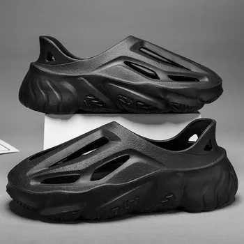 Fashion SYTK Men Trend New Summer Slippers EVA Soft Bottom Cloud Slides Light Beach Shoes Male Suitable Indoor and Outdoor 39 покинуть белый