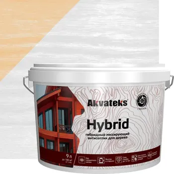 Антисептик Akvateks Hybrid гибридный лессирующий полуматовый белый 9 л