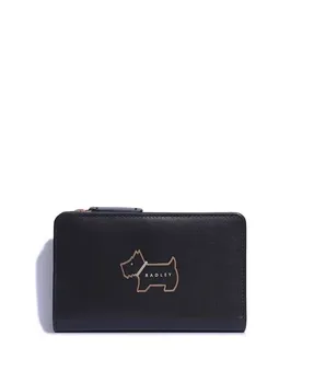 Кошелек Heritage Dog Outline среднего размера, двойной сложения Radley London, черный