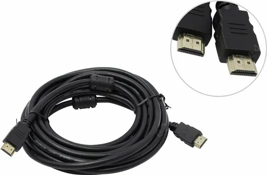Кабель HDMI(19M)-HDMI(19M) v2.0 4K, экранированный, ферритовый фильтр, 5 м Telecom TCG200F (TCG200F-5M)