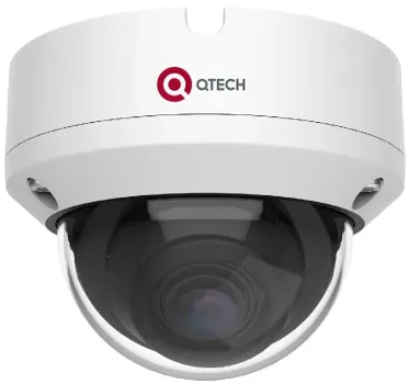 Видеокамера IP QTECH QVC-IPC-R503A-PRO 5МП, купольная, антивандальная, в металлическом корпусе с фиксированным объективом 2.8мм (105°) и ИК-подсветкой