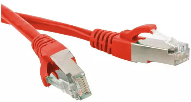 Патч-корд F/UTP кат.5e, 10м, RJ45-RJ45, красный, LSZH, экранированный, Hyperline (PC-LPM-STP-RJ45-RJ45-C5e-10M-LSZH-RD)