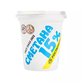 БЗМЖ Сметана 15% 320г Ростагроэкспорт