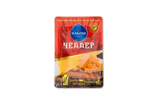 БЗМЖ Сыр Чеддер 49% нарезка Кабош