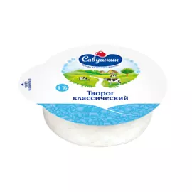 БЗМЖ Творог Савушкин Хуторок 1% Савушкин 0.3 кг.
