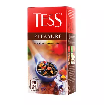 Чай черный Pleasure яблоко/шиповник 25 пакетиков Tess