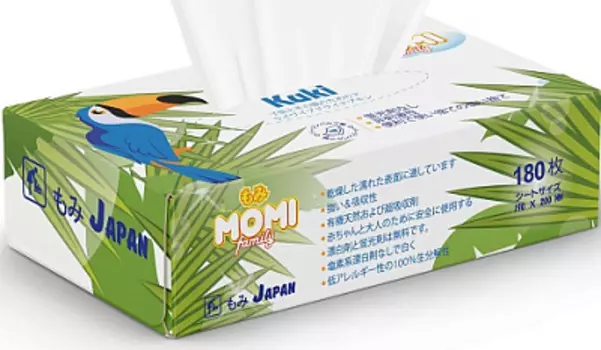 Бумажные салфетки Family KUKI двухслойные 180 шт MOMI