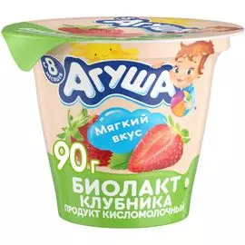 БЗМЖ Биолакт вязкий Клубника 90г 3% Агуша
