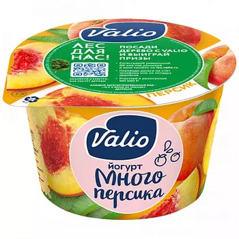 БЗМЖ Йогурт с персиком 2,6% 180г Valio