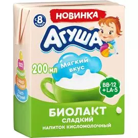 БЗМЖ Кефир Сладкий 200мл 3,2% Агуша