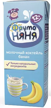 БЗМЖ Коктейль молочный банановый 21% 200мл ФрутоНяня