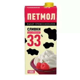 БЗМЖ Крем сливочный ультрапастеризованный 33% Петмол Combiblock
