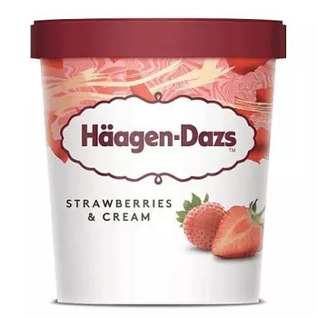 БЗМЖ Мороженое пломбир клубничное со сливками HAAGEN-DAZS