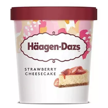 БЗМЖ Мороженое пломбир клубничный чизкейк HAAGEN-DAZS