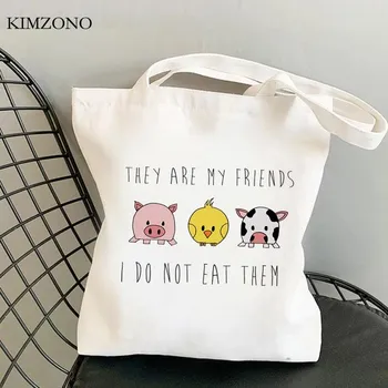 Веганская сумка для покупок, хлопковая эко-сумка bolsa bolsas ecologicas Reciclaje Ecobag многоразовые кабины 24*26cm