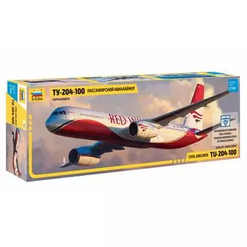 ZVEZDA Сборная модель Пассажирский авиалайнер Ту-204-100