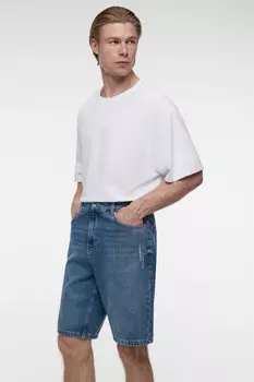 Шорты slim джинсовые короткие со средней посадкой