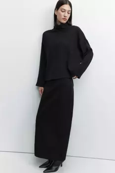 Свитер oversize с воротником в рубчик