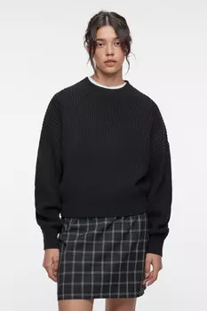 Свитер oversize вязаный хлопковый в рубчик