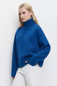 Свитер oversize вязаный с высоким воротником