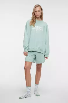 Свитшот oversize домашний хлопковый с принтом