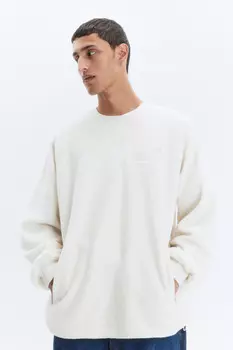 Свитшот oversize флисовый с принтом