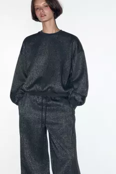 Свитшот oversize трикотажный с люрексом