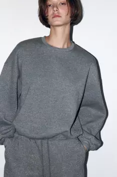 Свитшот oversize трикотажный с люрексом