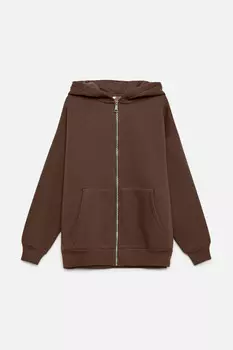 Толстовка oversize хлопковая на молнии с капюшоном