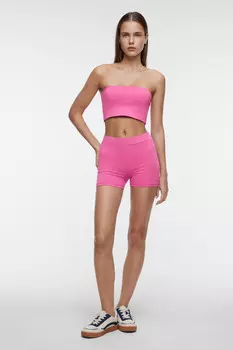 Топ-бандо хлопковый облегающий без бретелек