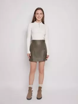 Мини юбка из экокожи на молнии