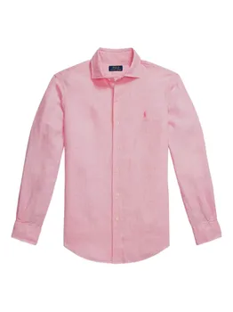 Льняная рубашка Polo Ralph Lauren, розовый