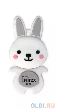 Флеш накопитель 16GB Mirex Rabbit, USB 2.0, Серый